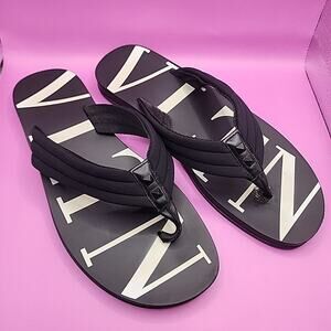 VALENTINO GARAVANI VLTN-Print Flip Flops Size EU 43 / US 10 Read